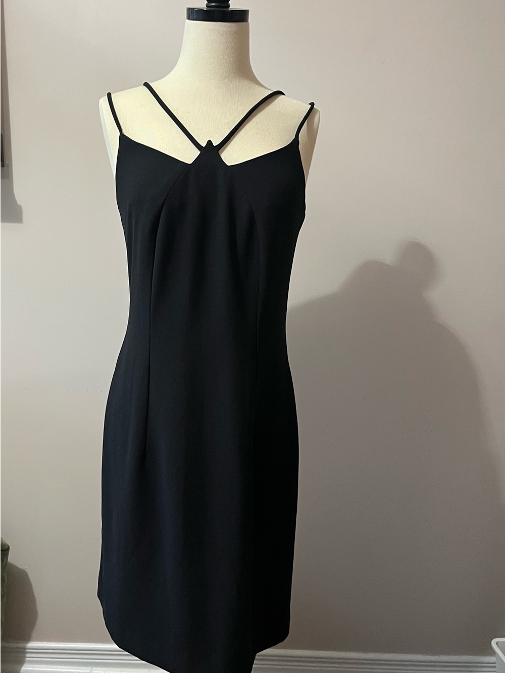 Vintage Black Strappy Sheath Dress | Minimalist 90s| Little Black Dress